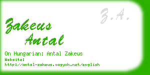 zakeus antal business card